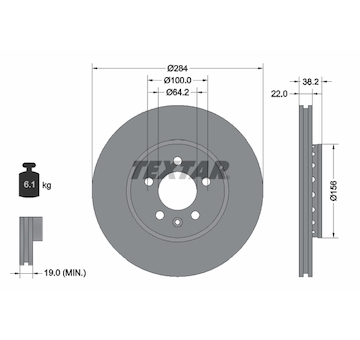 Brzdový kotouč TEXTAR 92103400