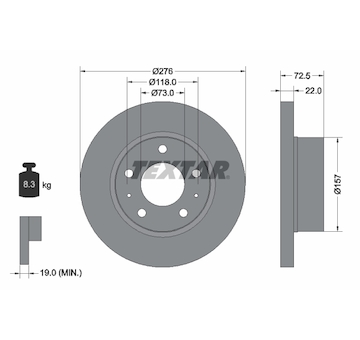 Brzdový kotouč TEXTAR 93104603