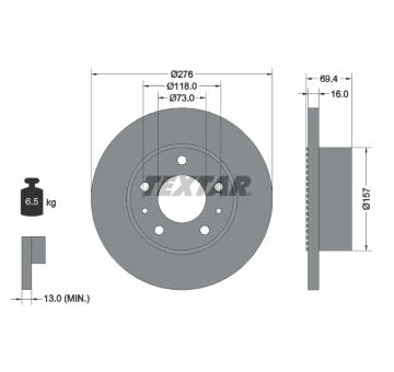 Brzdový kotouč TEXTAR 93104800