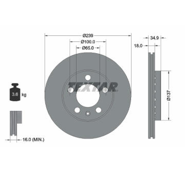 Brzdový kotouč TEXTAR 92106803