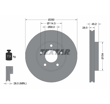 Brzdový kotouč TEXTAR 92109403