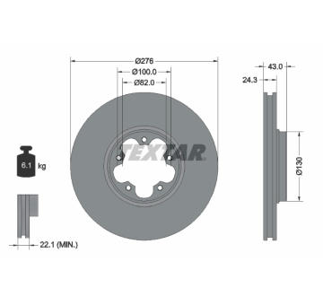 Brzdový kotouč TEXTAR 92110003