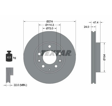 Brzdový kotouč TEXTAR 92110400