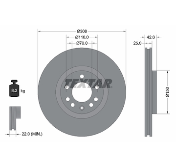 Brzdový kotouč TEXTAR 92110905