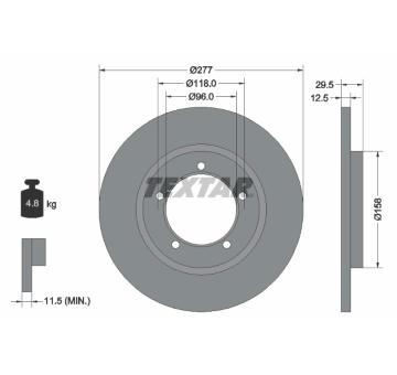 Brzdový kotouč TEXTAR 92114100