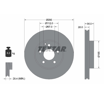 Brzdový kotouč TEXTAR 92115205