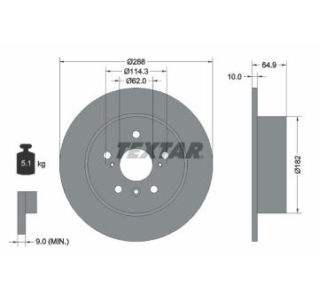 Brzdový kotúč TEXTAR 92117000