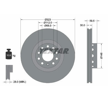 Brzdový kotouč TEXTAR 92122103