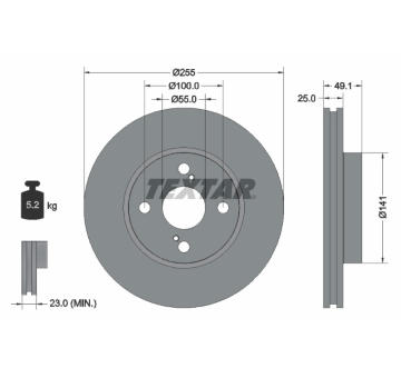 Brzdový kotouč TEXTAR 92125903