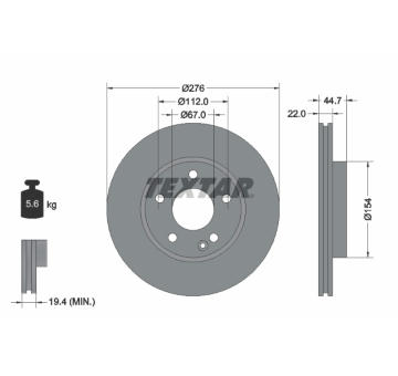 Brzdový kotouč TEXTAR 92131903