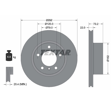 Brzdový kotouč TEXTAR 92132805