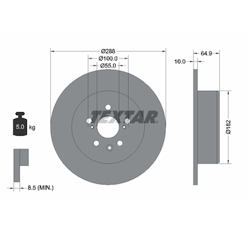 Brzdový kotouč TEXTAR 92135903