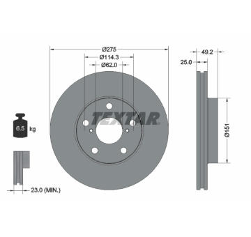 Brzdový kotúč TEXTAR 92139703