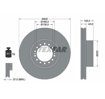Brzdový kotouč TEXTAR 93143800