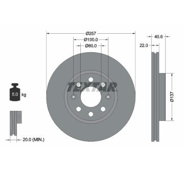 Brzdový kotouč TEXTAR 92145703