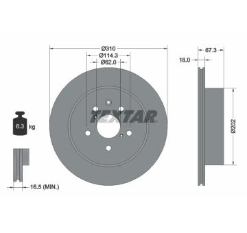 Brzdový kotouč TEXTAR 92148003