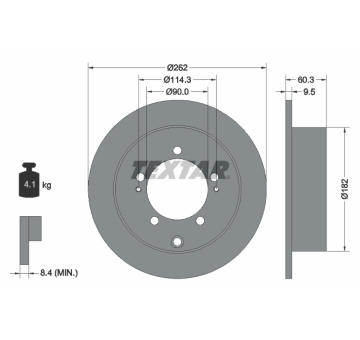 Brzdový kotouč TEXTAR 92148600