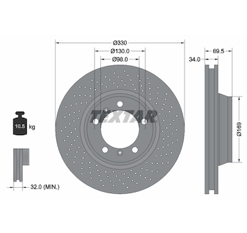 Brzdový kotouč TEXTAR 92150005