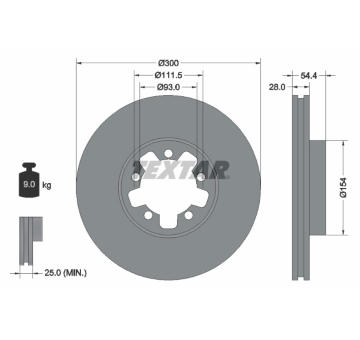 Brzdový kotouč TEXTAR 92151903
