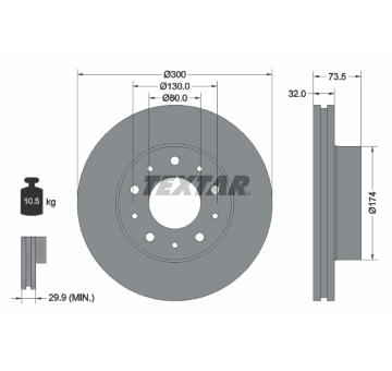 Brzdový kotouč TEXTAR 92157303