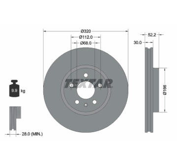 Brzdový kotouč TEXTAR 92160005
