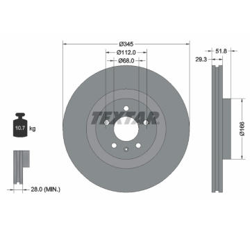 Brzdový kotouč Textar 92160203