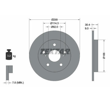 Brzdový kotouč TEXTAR 92164103