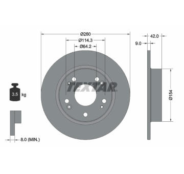 Brzdový kotouč TEXTAR 92164303