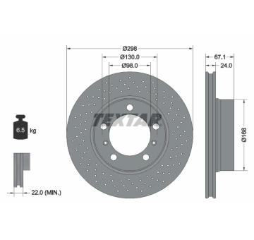 Brzdový kotouč TEXTAR 92165205