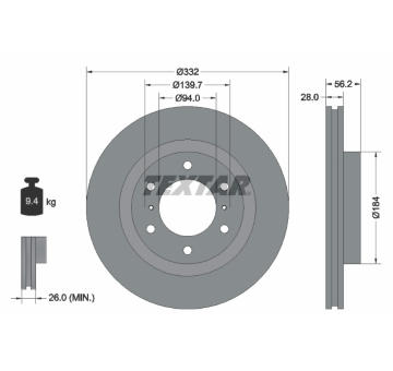 Brzdový kotouč TEXTAR 92167203
