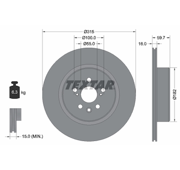 Brzdový kotouč TEXTAR 92169503