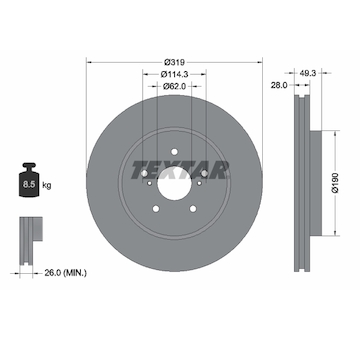 Brzdový kotouč TEXTAR 92171503