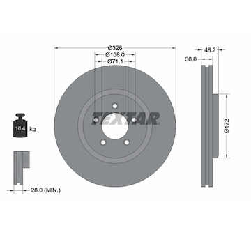 Brzdový kotouč TEXTAR 92173503