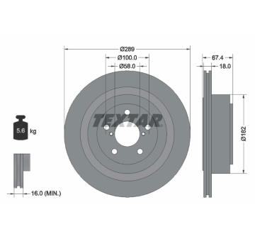 Brzdový kotouč TEXTAR 92173603