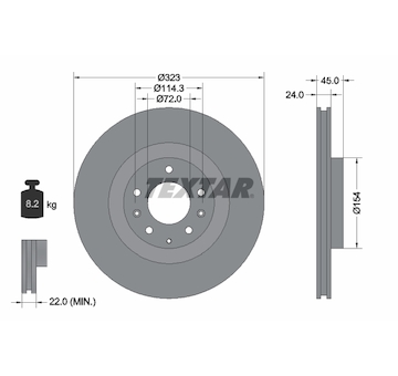 Brzdový kotouč TEXTAR 92174403