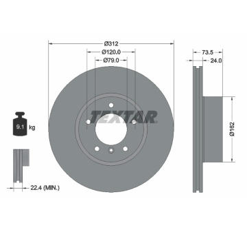 Brzdový kotouč TEXTAR 92176105
