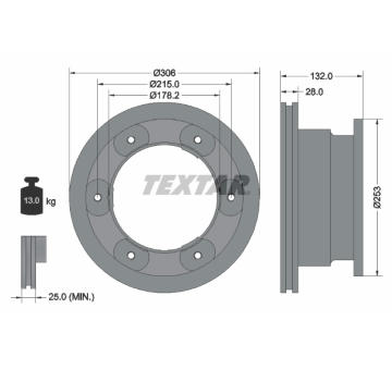 Brzdový kotouč TEXTAR 93177700