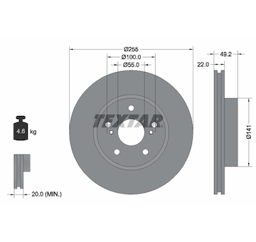 Brzdový kotouč TEXTAR 92179503