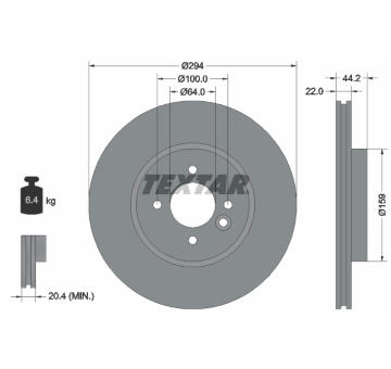Brzdový kotouč TEXTAR 92183600