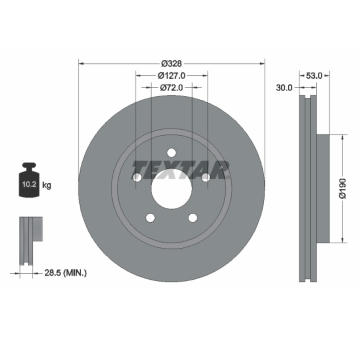 Brzdový kotouč TEXTAR 92184505