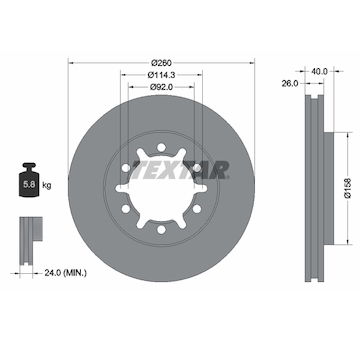 Brzdový kotouč TEXTAR 92186103