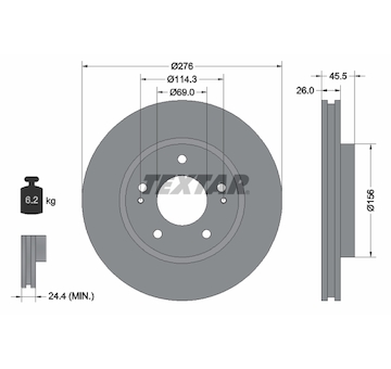 Brzdový kotouč TEXTAR 92198203