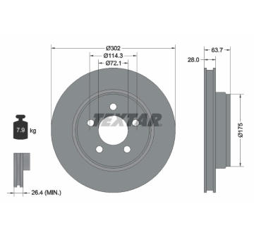 Brzdový kotouč TEXTAR 92203303