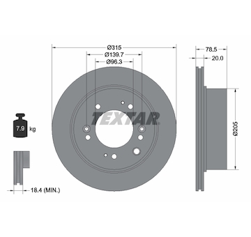 Brzdový kotouč TEXTAR 92205000
