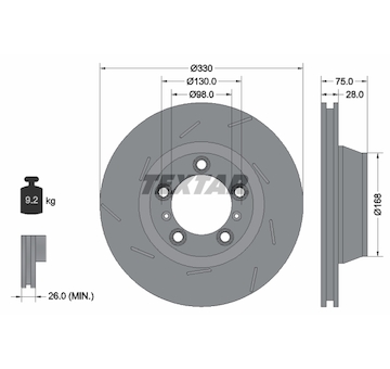 Brzdový kotouč TEXTAR 92220607