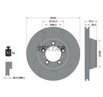 Brzdový kotouč TEXTAR 92220707