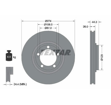 Brzdový kotouč TEXTAR 92221800