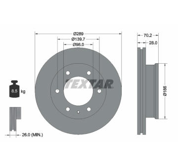 Brzdový kotouč TEXTAR 92223000