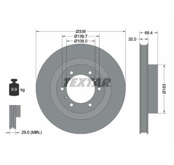 Brzdový kotouč TEXTAR 92223903
