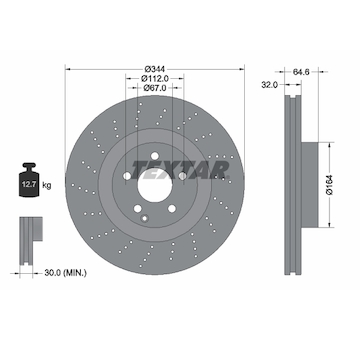 Brzdový kotouč TEXTAR 92224605